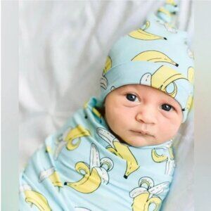 Little Sleepies Bananas Hat & Swaddle